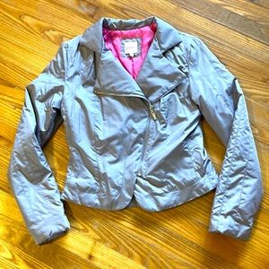Candies lightweight jacket zip front decorative back size Medium